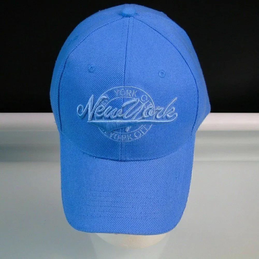 New York City Baseball Cap Blue Wool Embroidered